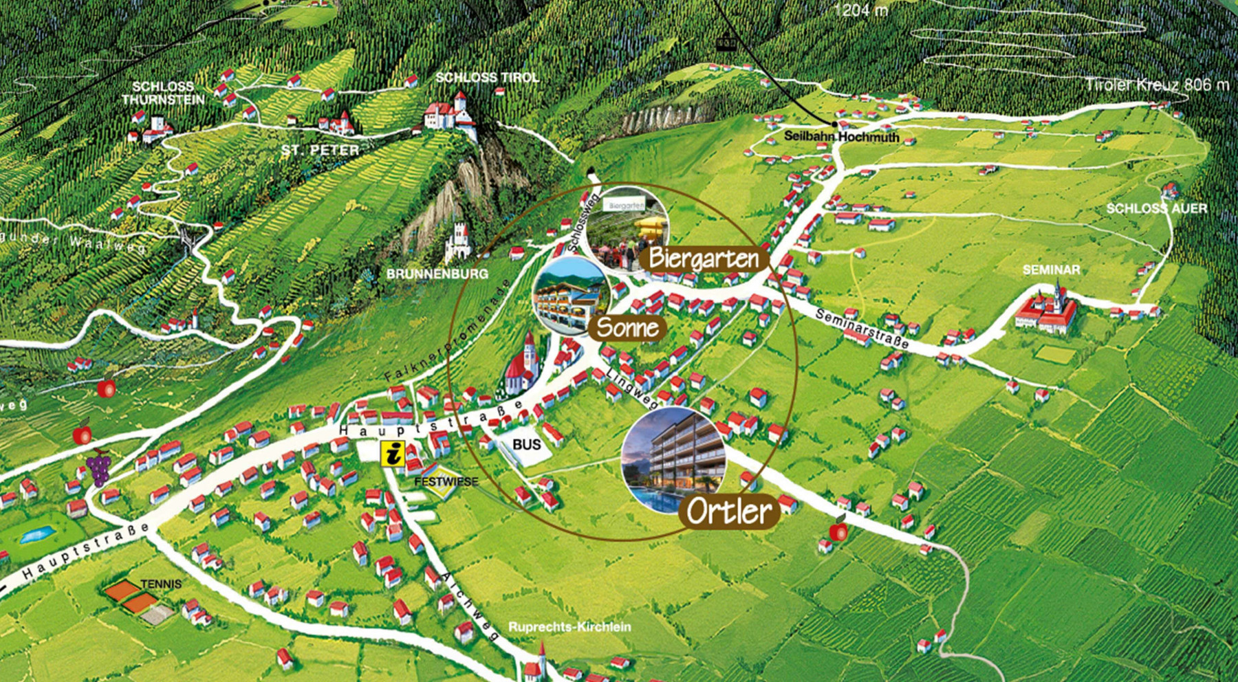 Dorf Tirol Karte